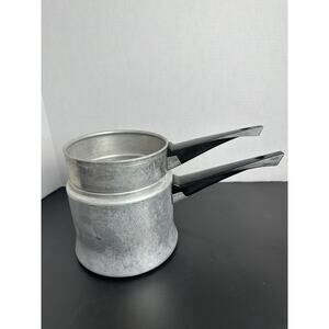 Vintage Mirro M-1801 Aluminum Metal Retro Double Boiler No Lid - 1.5 Quart